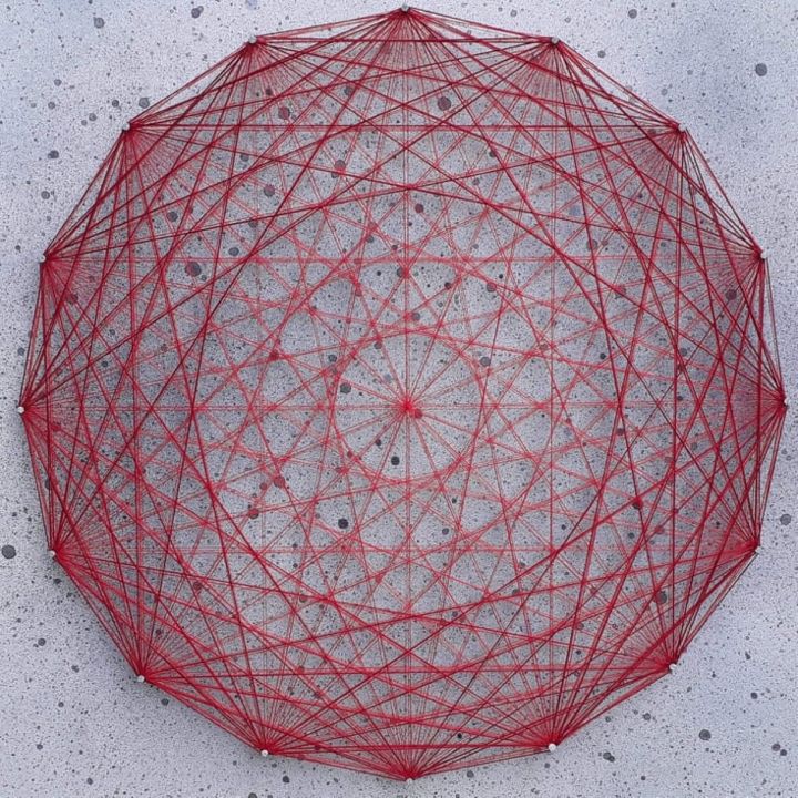 纺织艺术 标题为“Mandala 2 - String…” 由Deux Fils S'Enfilent, 原创艺术品, String Art