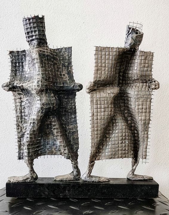 Sculpture intitulée "Paneles sandwich." par Eric Gourg, Œuvre d'art originale, Pâte polymère