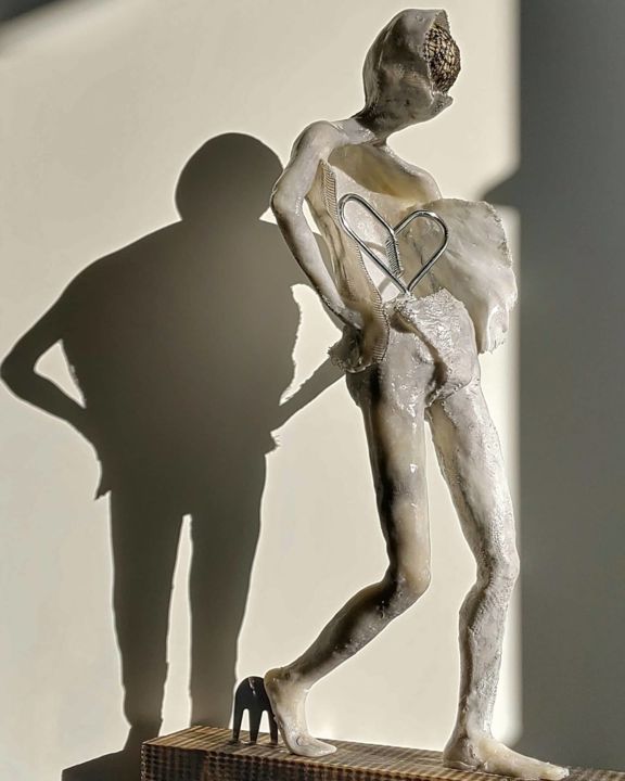 Escultura titulada ""Corazoncito a la p…" por Eric Gourg, Obra de arte original, Acero inoxidable