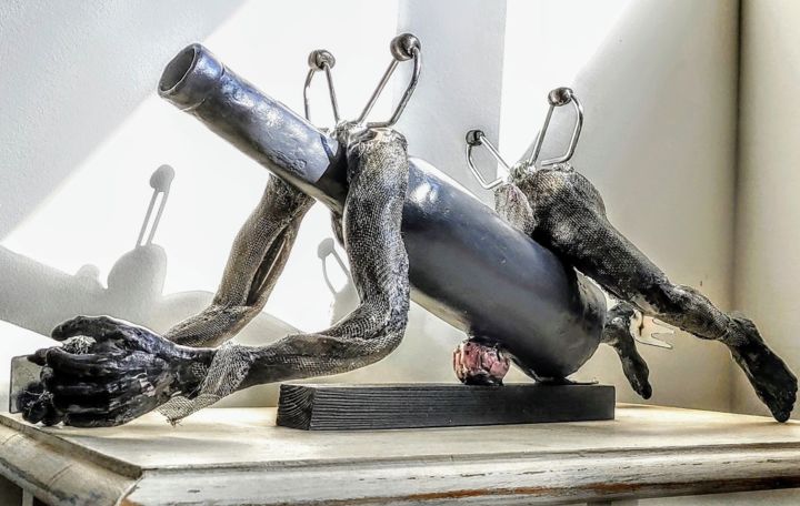 Sculpture intitulée "Polaridad" par Eric Gourg, Œuvre d'art originale, Acier inoxydable