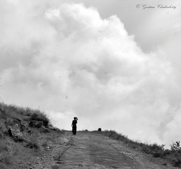 Photography titled "Walking to the Clou…" by Goutam Chakraborty, Original Artwork