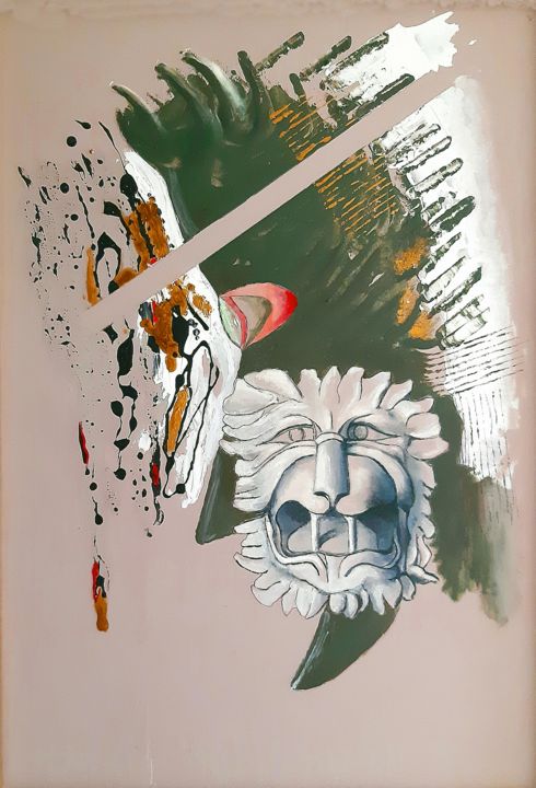 Painting titled "Forze dimensionali…" by Giovanni Greco, Original Artwork, Enamel