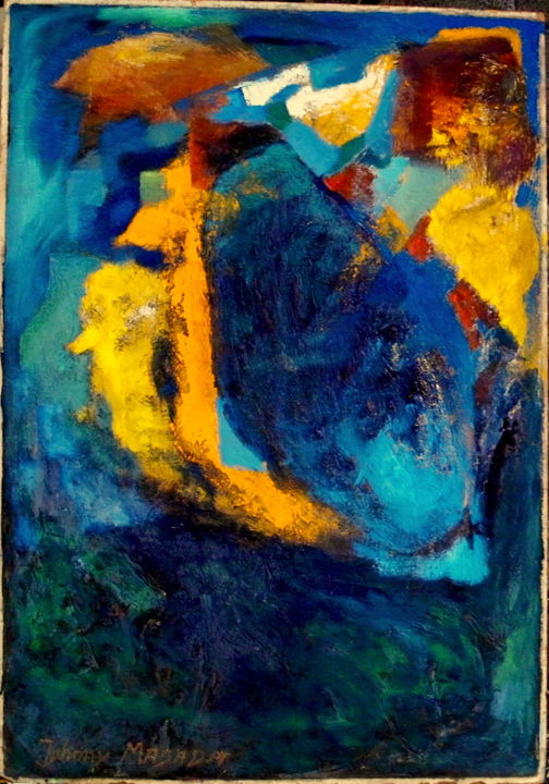 Malerei mit dem Titel "wildes Blau.jpg" von Johnny Masada, Original-Kunstwerk, Acryl