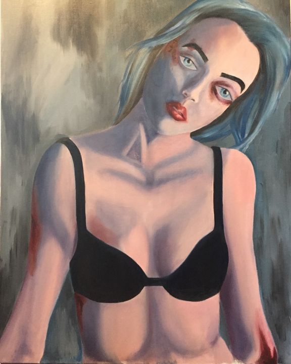 Painting titled "asking-for-it.jpg" by Emily Grace Chanslor, Original Art, Oil