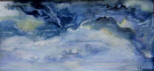 Pittura intitolato "Tormenta de Julio" da Grace Flamand, Opera d'arte originale, Olio