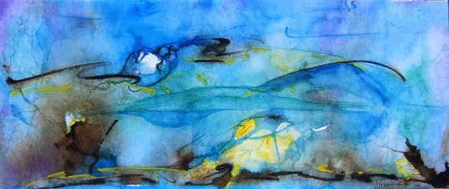 Pintura titulada "Vuelo azul" por Grace Flamand, Obra de arte original, Oleo