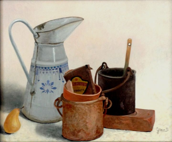 Peinture intitulée "pots-rouilles" par Grace Fleyfel, Œuvre d'art originale,