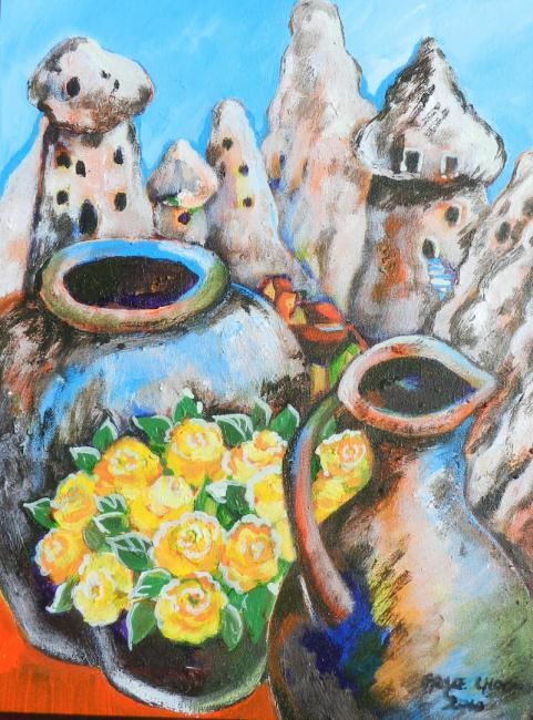 Painting titled "a-fairy_chimneys_46…" by Grace Choong, Original Artwork
