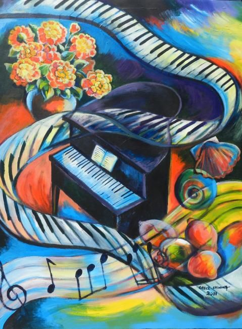 Painting titled "Musical_notes_of_li…" by Grace Choong, Original Artwork