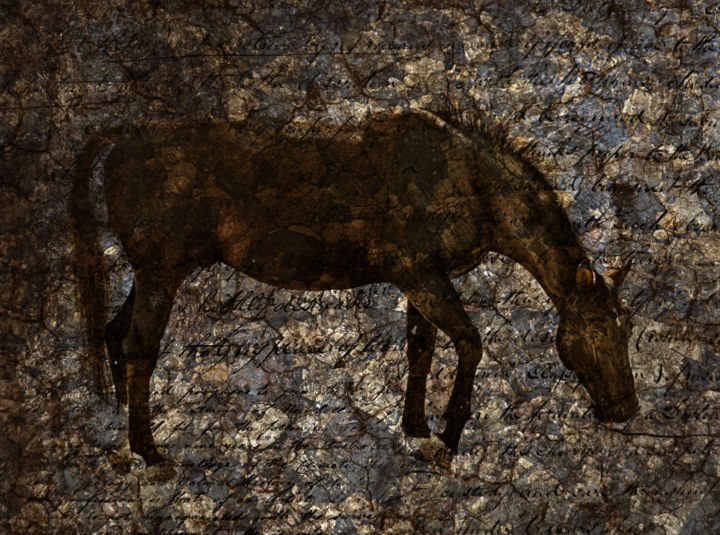 Digital Arts titled "Roan Stallion on Pe…" by Gracey, Original Art, Collages