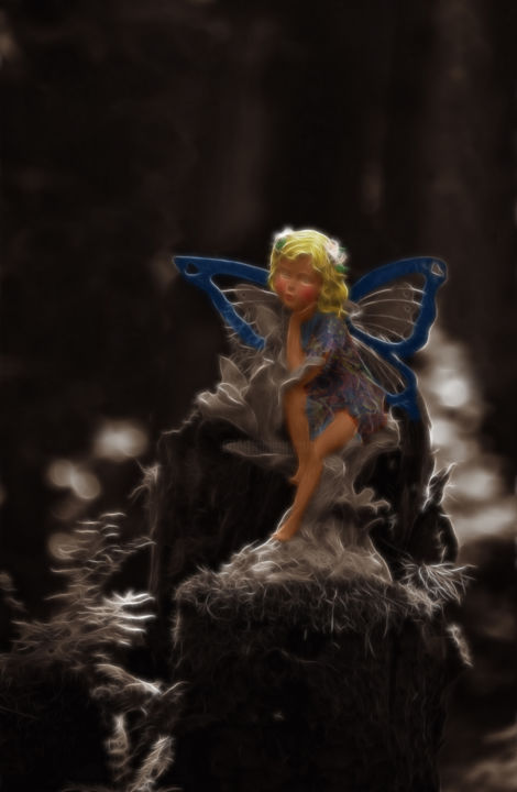 Arts numériques intitulée "Woodland Fairy" par Gracey, Œuvre d'art originale, Photo montage