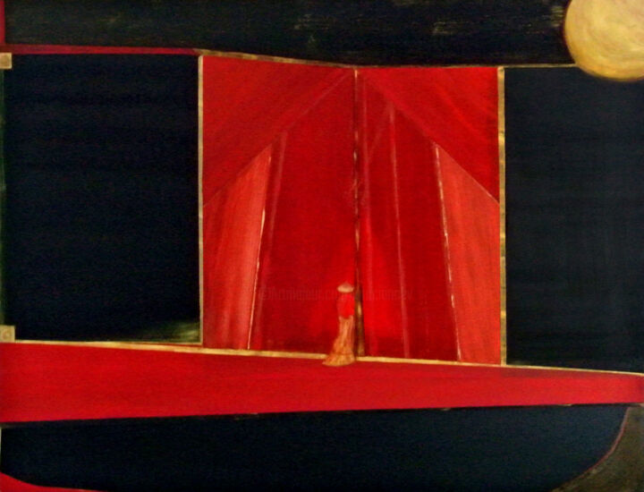 Pittura intitolato "Temple du Soleil" da Gracianne Vallet, Opera d'arte originale, Olio