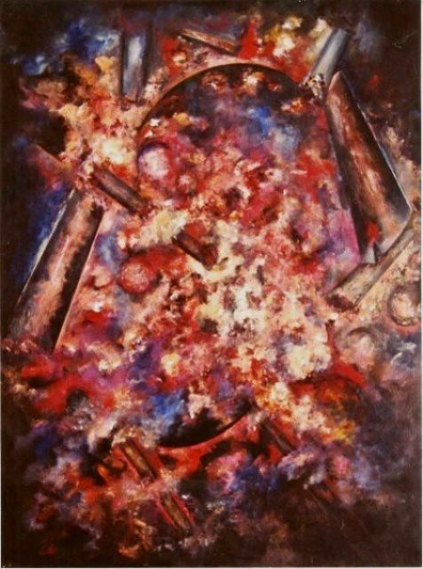 Painting titled ""Implosión"" by Graciela Diaz Zaid, Original Artwork
