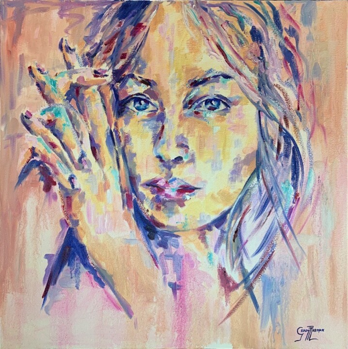 Картина под названием "She learned to have…" - Grady Zeeman, Подлинное произведение искусства, Масло