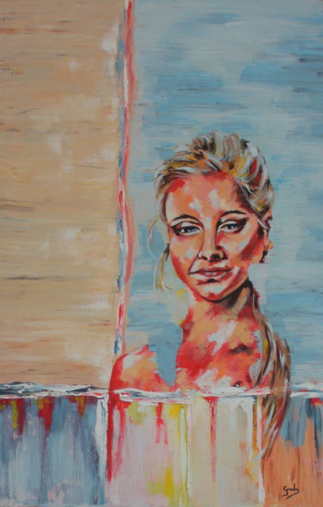 Картина под названием "She" - Grady Zeeman, Подлинное произведение искусства, Масло