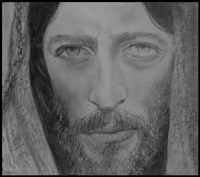 Drawing titled "Isus" by Victor Covaliov, Original Art,