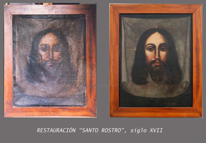 Картина под названием "SANTO ROSTRO o SANT…" - Manuel Granai, Подлинное произведение искусства, Масло