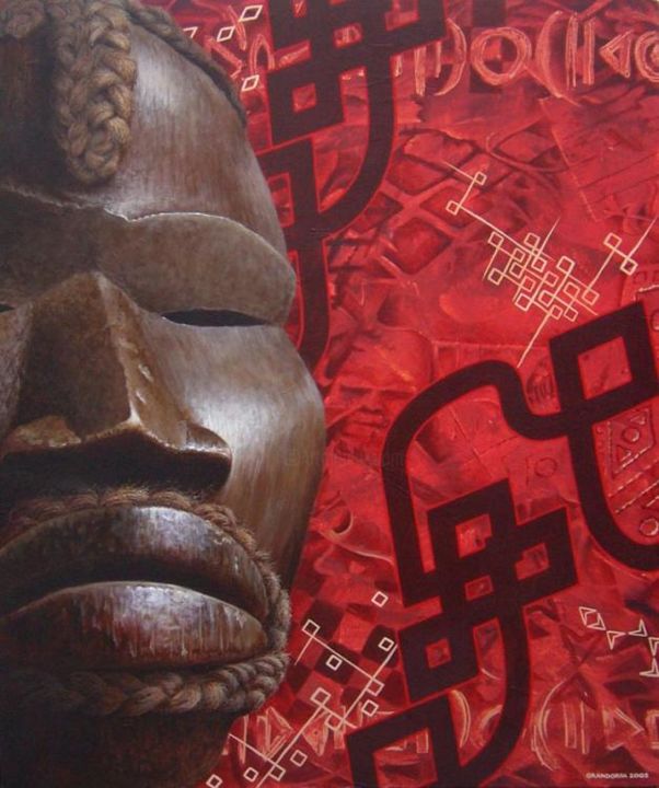 Pittura intitolato "Images d'Afrique 15" da Grandorfa, Opera d'arte originale