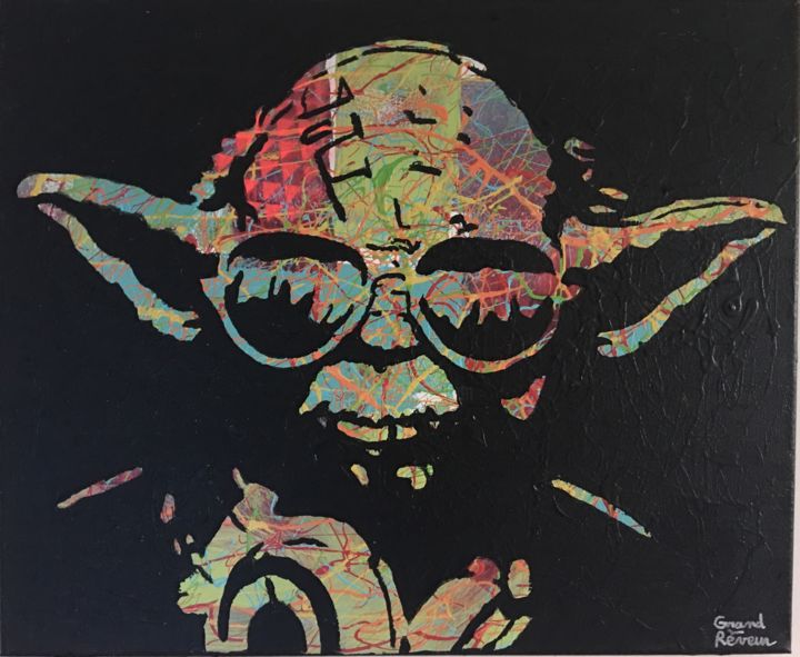 Painting titled "Yoda" by Grand Rêveur, Original Artwork, Acrylic