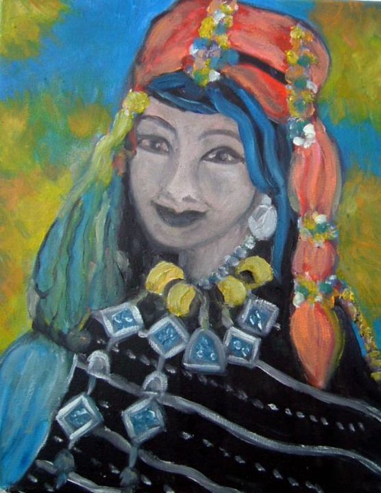 Painting titled "Nora" by Micheline Ménager, Original Artwork