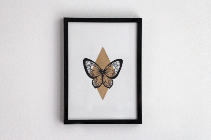 Dibujo titulada "Butterfly" por Ottergraph, Obra de arte original, Tinta