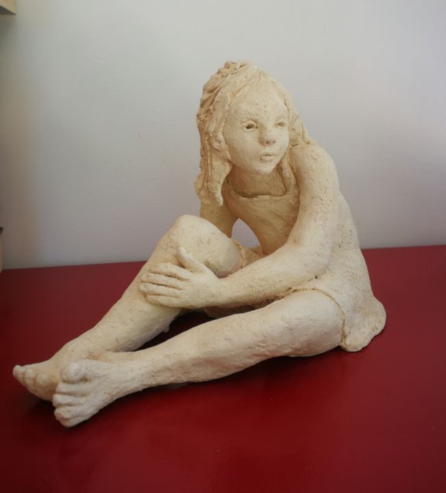 Skulptur mit dem Titel "Voyage intérieur" von Marie Granger (Mahé), Original-Kunstwerk, Keramik