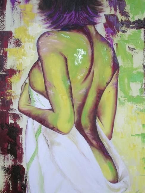 Painting titled "EMA" by Marie Granger (Mahé), Original Artwork, Oil
