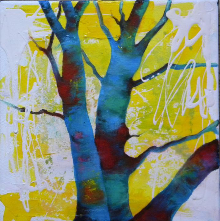 Painting titled "Jaune..." by Marie Granger (Mahé), Original Artwork, Acrylic