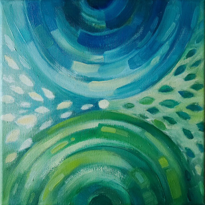 Malerei mit dem Titel "Seeds of light N° 2" von Granishka, Original-Kunstwerk, Öl