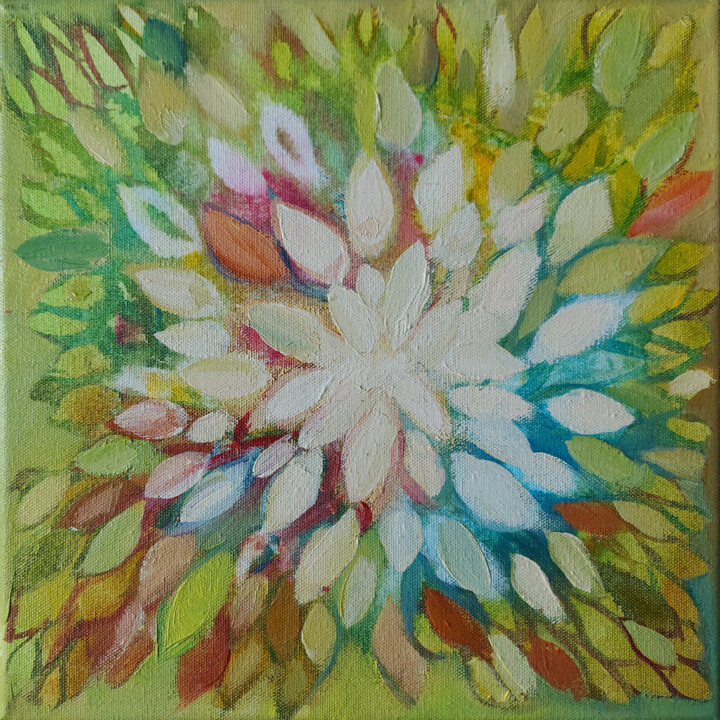 Malerei mit dem Titel "Seeds of light N° 3" von Granishka, Original-Kunstwerk, Öl