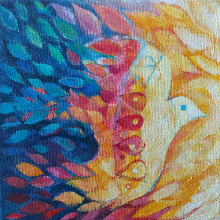 Malarstwo zatytułowany „Seeds of light N° 5” autorstwa Granishka, Oryginalna praca, Olej