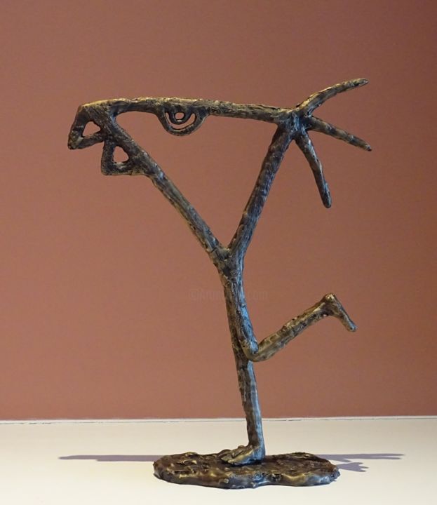Rzeźba zatytułowany „Crazy bird on the r…” autorstwa Grant Preston, Oryginalna praca, Brąz