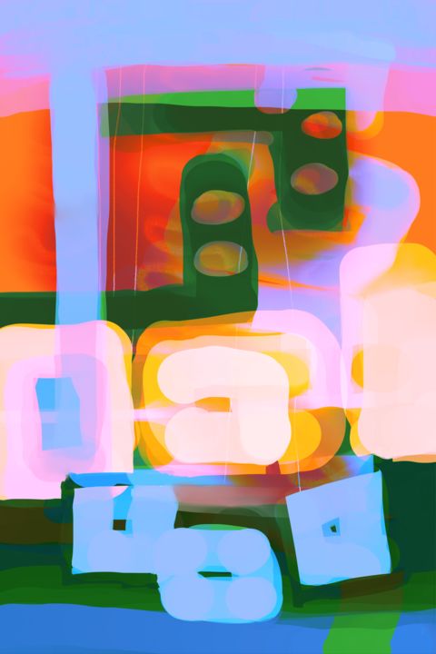 Digital Arts titled "Blocks" by Grant Stewart, Original Art, Digital Painting