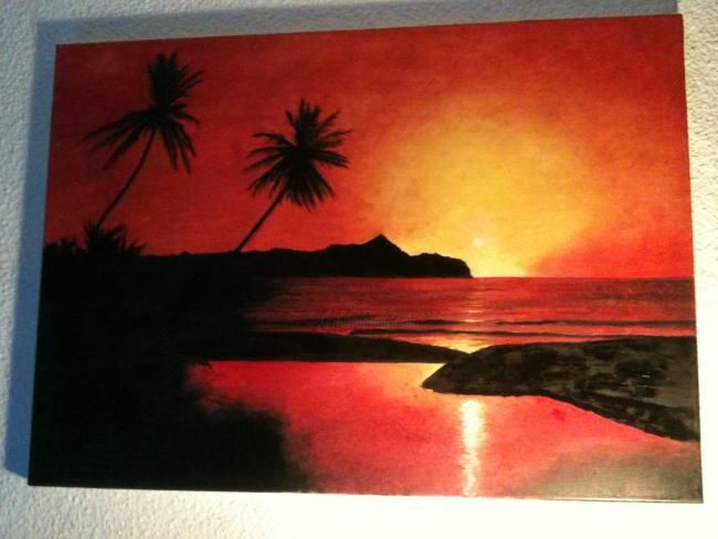 Painting titled "night sun" by Alexandre Villechalane, Original Artwork