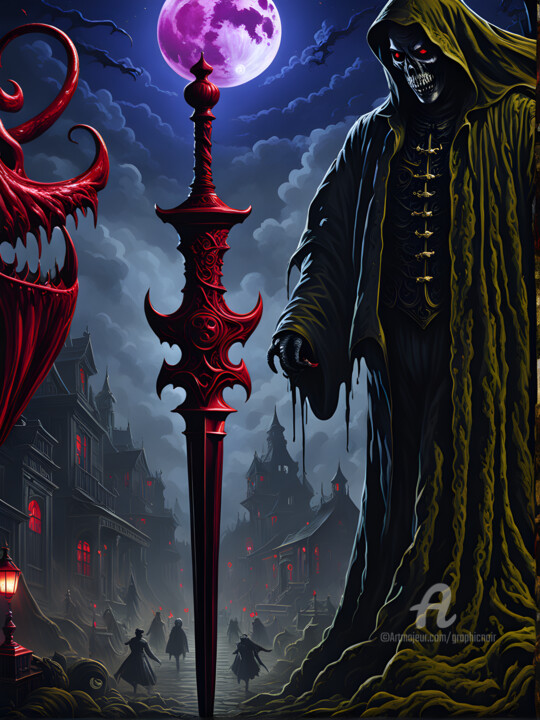 Digital Arts titled "The Reaper" by Graphicnoir, Original Artwork, AI generated image