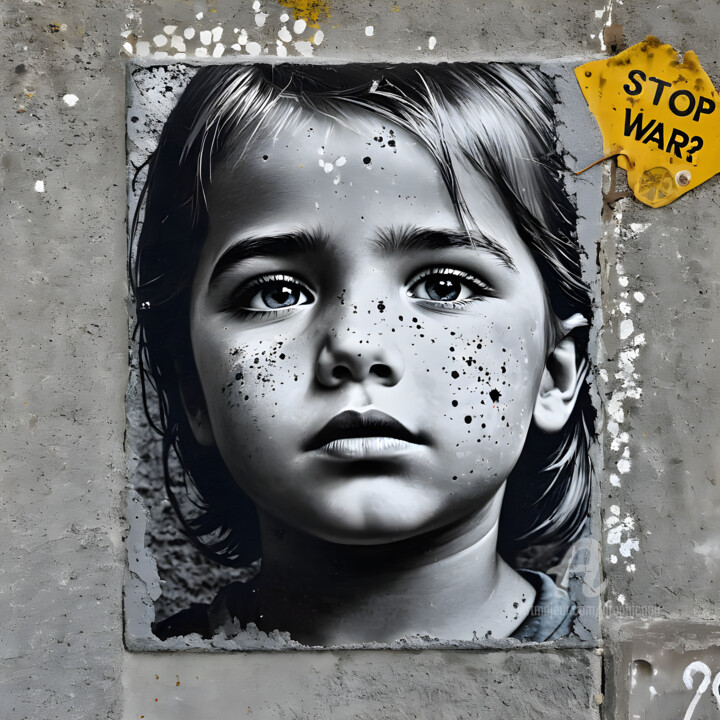 Arts numériques intitulée "STOP WAR #3" par Graphicnoir, Œuvre d'art originale, Image générée par l'IA