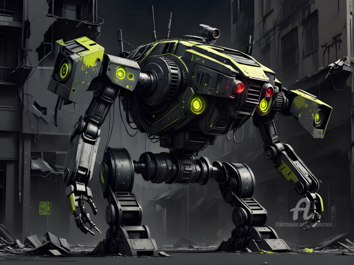 "Cyberpunk military…" başlıklı Dijital Sanat Graphicnoir tarafından, Orijinal sanat, AI tarafından oluşturulan görüntü