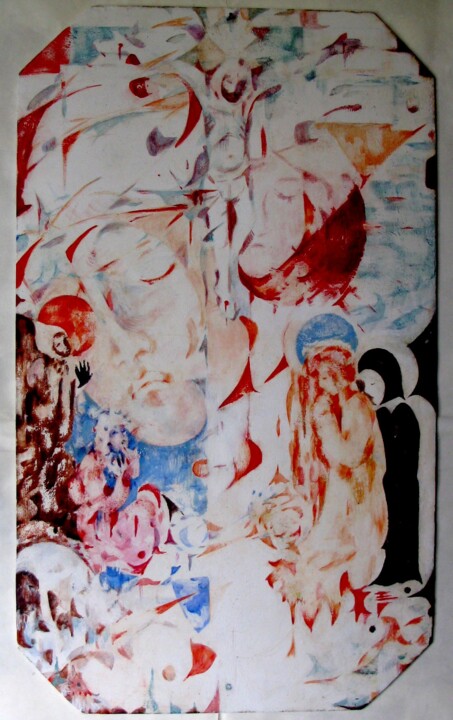 Pittura intitolato "On the cross" da Aleksei Barsukov, Opera d'arte originale, Acrilico