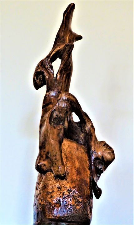 Sculpture titled ""AMALGAME"" by Gérard Amat, Original Artwork, Wood