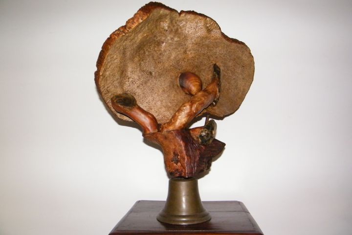 Sculpture titled "les-anges-elus-nove…" by Gérard Amat, Original Artwork, Wood
