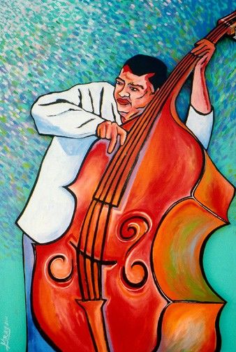 Peinture intitulée "Jazz Bass" par Gray, Œuvre d'art originale