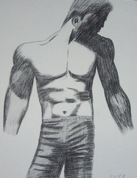 Tekening getiteld "Male" door Cindy Gray, Origineel Kunstwerk, Anders