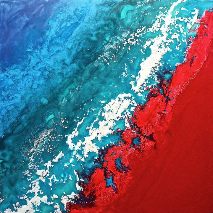 Pittura intitolato "The Crimson Tide" da Gray Jacobik, Opera d'arte originale, Altro