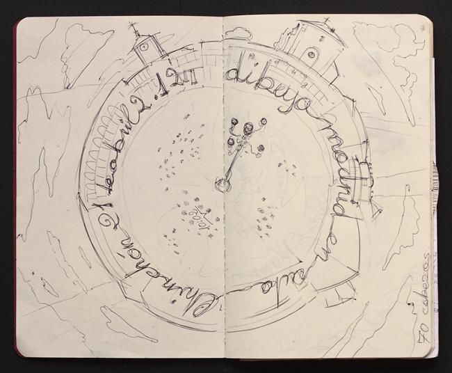 Tekening getiteld "cuaderno / chinchón…" door Antonio Graziano, Origineel Kunstwerk