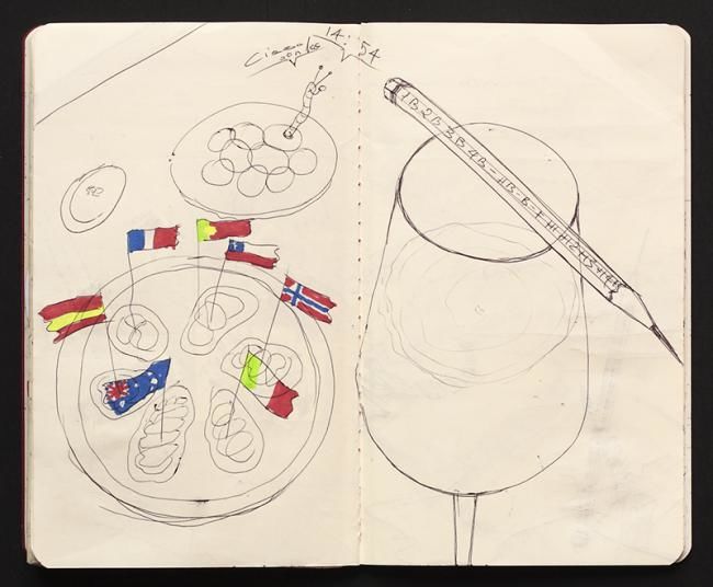 Desenho intitulada "cuaderno / chinchón…" por Antonio Graziano, Obras de arte originais