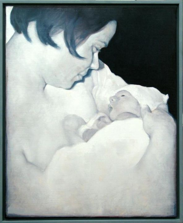 Pittura intitolato "Madre y hijo" da Antonio Graziano, Opera d'arte originale