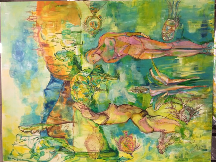Painting titled "La VENUS DE MILO" by Graziella Rocchi, Original Artwork, Acrylic