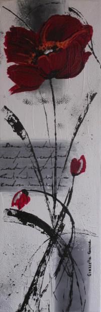 Painting titled "Coquelicot" by Graziella Cacace, Original Artwork