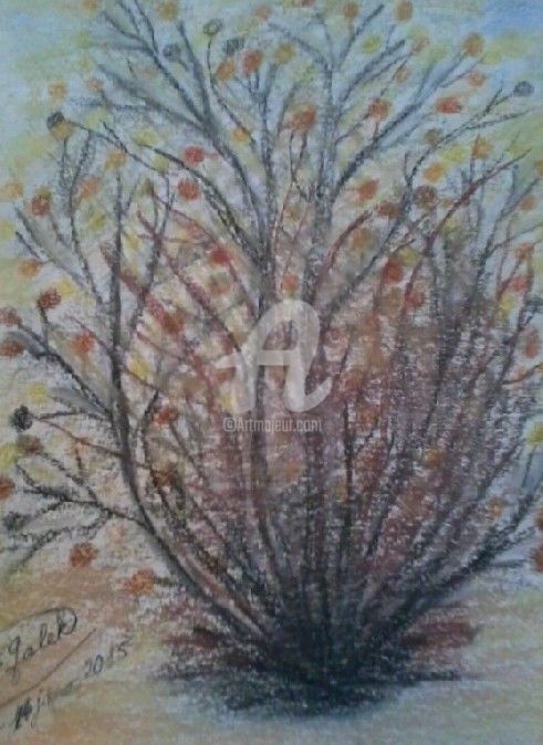Dibujo titulada "TREE FOR LOVE..." por Grazianna G..., Obra de arte original, Pastel