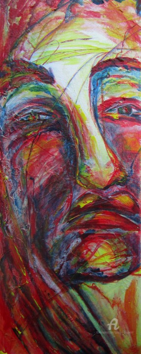 Painting titled "in buntch of emotio…" by Grazyna Hajewski, Original Artwork, Acrylic